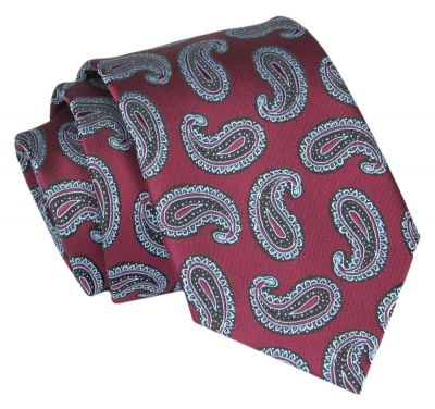 Krawat - ALTIES - Czerwony w Paisley