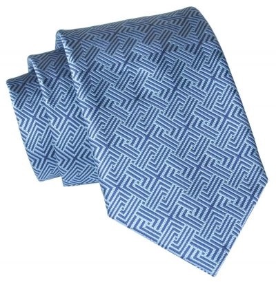 Męski Krawat Angelo di Monti - Niebieski, Wzór Geometryczny