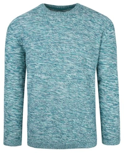 Oryginalny Sweter Męski Pioneer – Bawełna – Melanżowa Tkanina - Kolor Morski (Jasny)