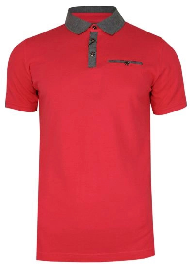 Różowo-Szara Elegancka Koszulka Polo -RANIR- 100% Bawełna, Męska, Krótki Rękaw