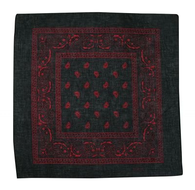 Bandamka Czarno-Czerwona w Paisley, Łezki, Bandana, 100% Bawełna, Chusta Ochronna na Twarz -ALTIES