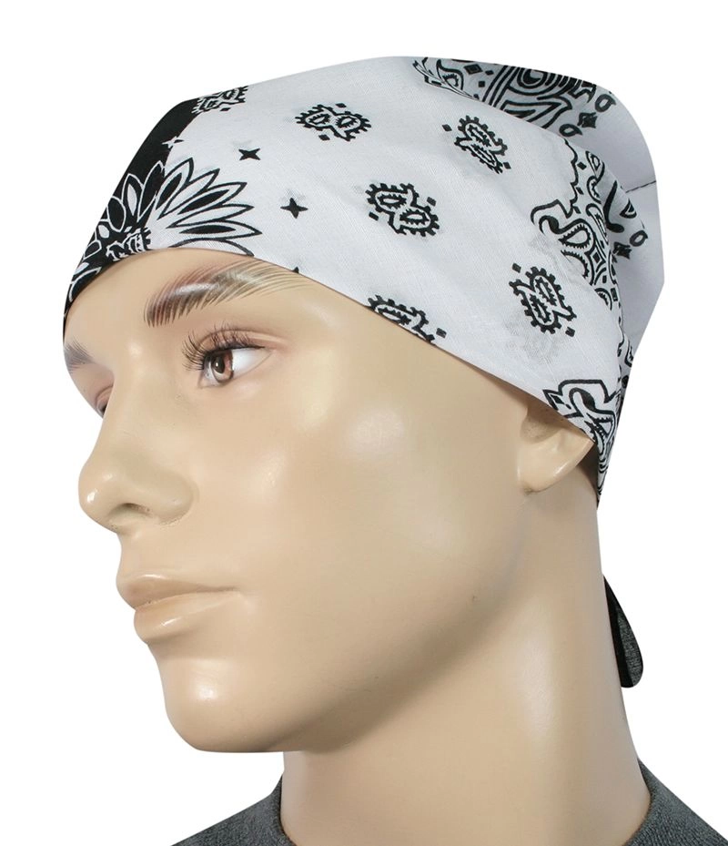 Bandamka Dwukolorowa Czarno-Biała w Paisley, Bandana, 100% Bawełna, Chusta Ochronna na Twarz -ALTIES