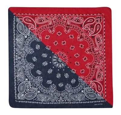 Bandamka Dwukolorowa Granatowo-Czerwona w Paisley, Łezki, Bandana, 100% Bawełna -ALTIES
