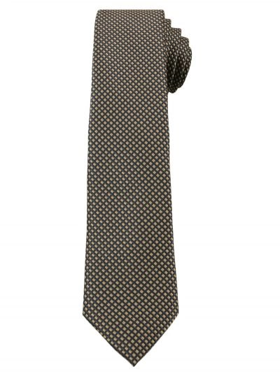 Beżowy Elegancki Krawat Męski -ALTIES- 6 cm, w Drobny Rzucik