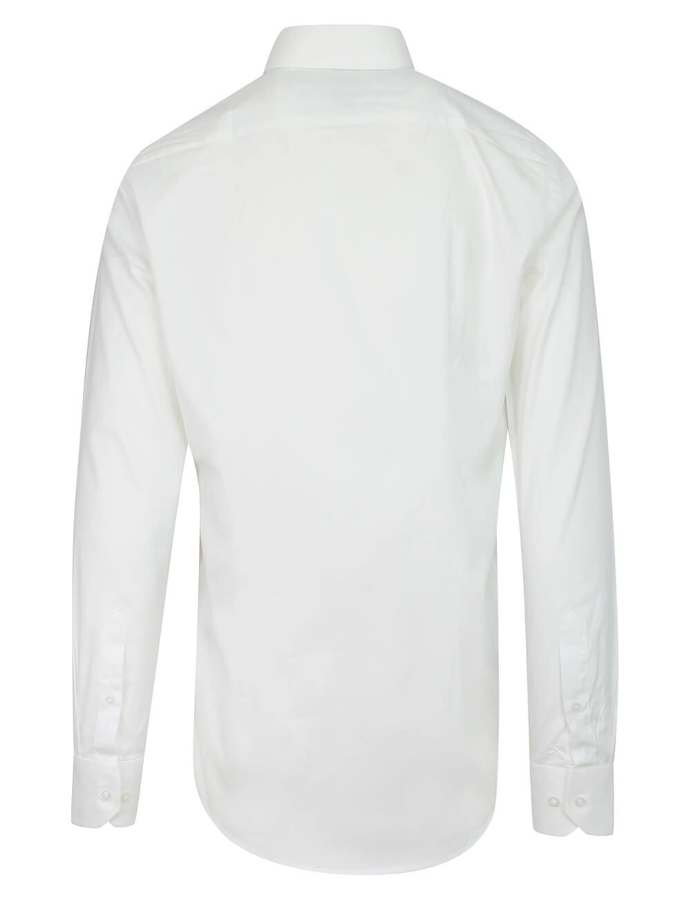 Biała Koszula Wizytowa Męska, z Długim Rękawem, Taliowana, 100% Bawełna -RANIR