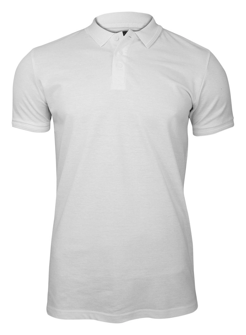 Biała Koszulka Polo z Kołnierzykiem, Bez Nadruku -Brave Soul- Męska, Jednokolorowa