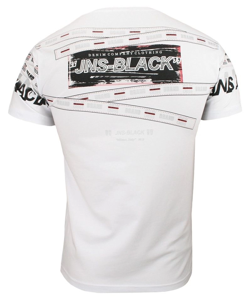 Biała Męska Koszulka (T-shirt ) z Nadrukiem, Krótki Rękaw, Trójwymiarowy Napis PREMIUM