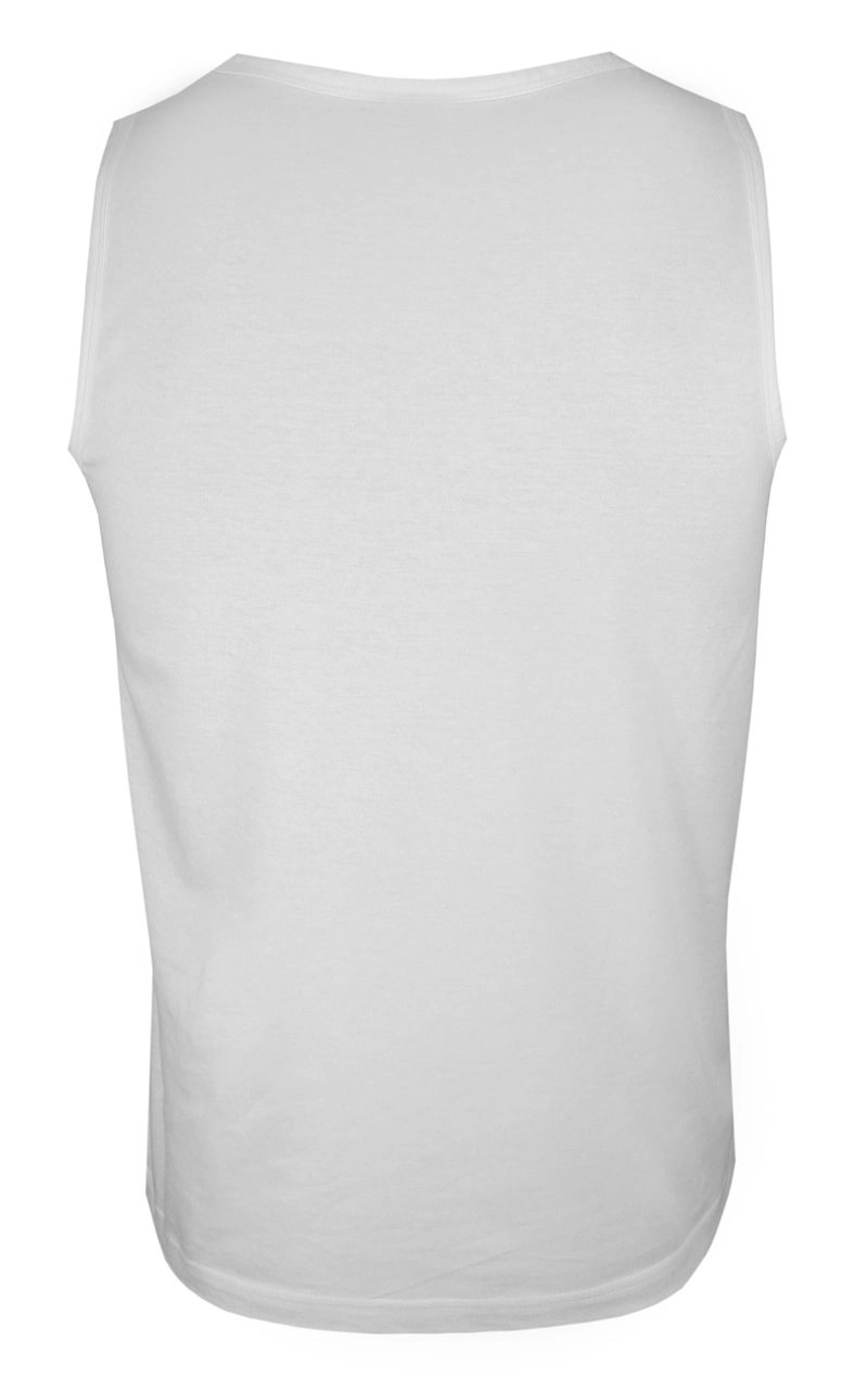 Biały Bawełniany T-Shirt (TANK TOP) Męski Bez Nadruku -STEDMAN- Koszulka, Bez Rękawów, Bezrękawnik