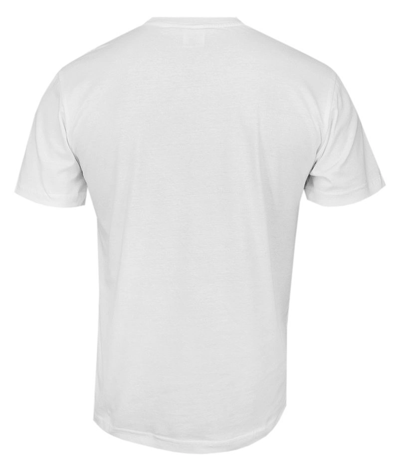 Biały Bawełniany T-Shirt w Serek, Męski Bez Nadruku -STEDMAN- Koszulka, Krótki Rękaw, Basic, V-neck