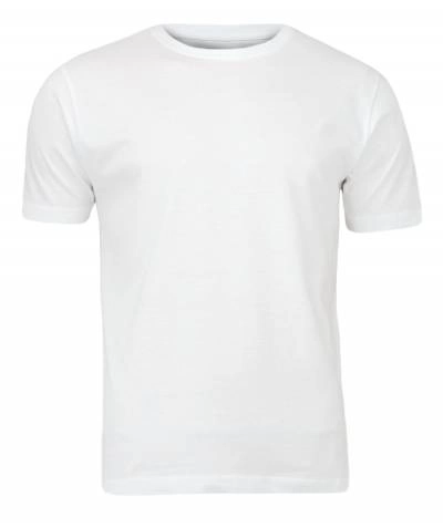 Biały T-Shirt Męski, Klasyczny, Bez Nadruku, 100% BAWEŁNA - Basic Store