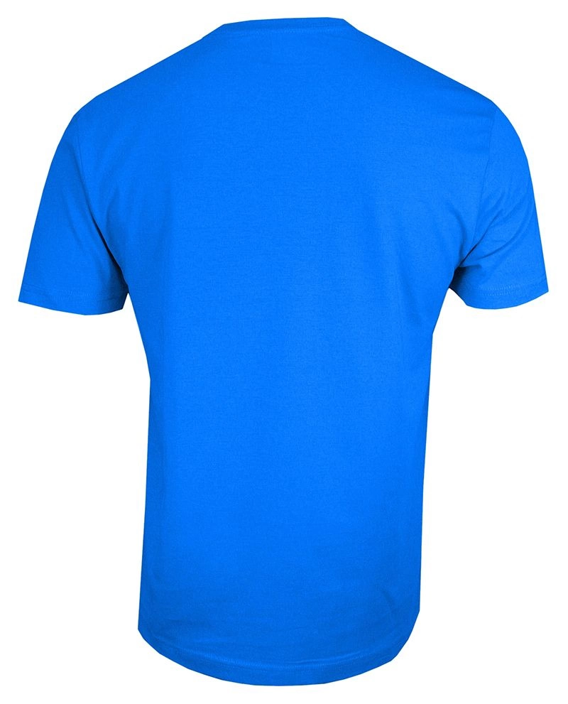 Błękitny Bawełniany T-Shirt Męski Bez Nadruku -STEDMAN- Koszulka, Krótki Rękaw, Basic, U-neck