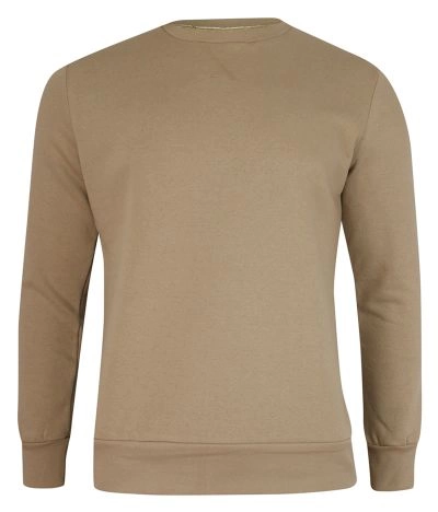 Bluza Beżowa, Sepia, Okrągły Dekolt, bez Kaptura, bez Nadruku, Jednokolorowa, Męska -Brave Soul
