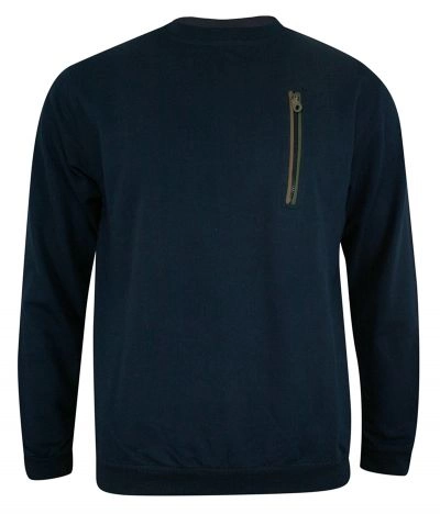 Bluza Granatowa, Dekolt U-neck, Sweter Męski, Okrągły Dekolt -KINGS