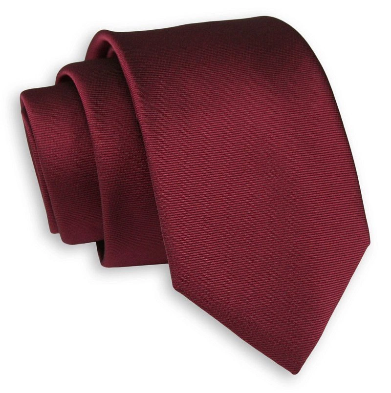Bordowy Elegancki Krawat -Chattier- 6,5cm, Męski, Gładki, Jednokolorowy