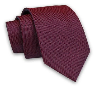 Bordowy Jednokolorowy Męski Krawat -Chattier- 7 cm, Klasyczny, Elegancki, w Drobny Rzucik