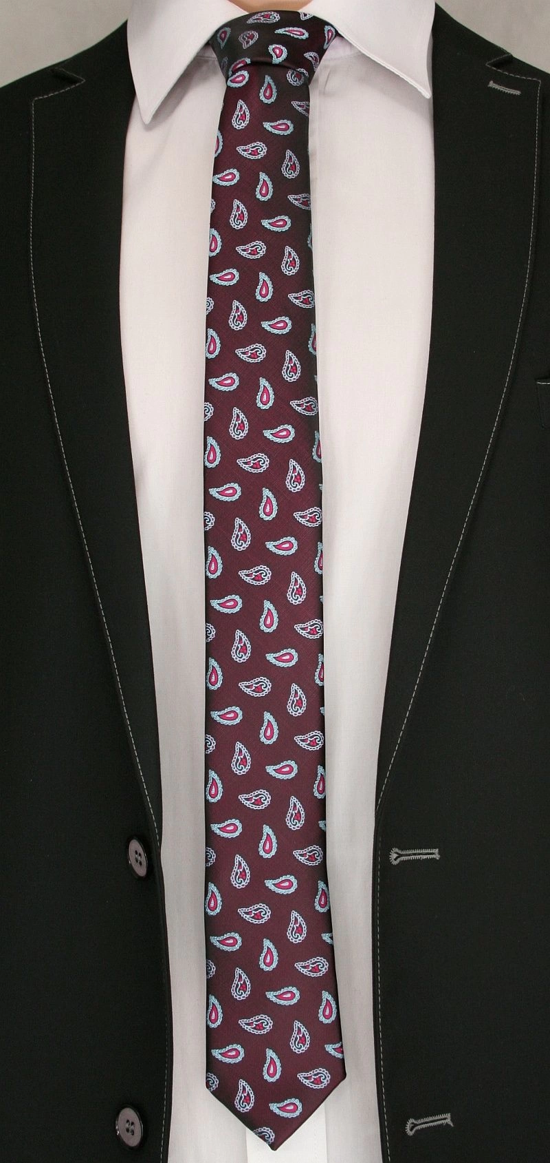 Brązowy Elegancki Krawat w Łezki -Angelo di Monti- 6 cm, Męski, Paisley
