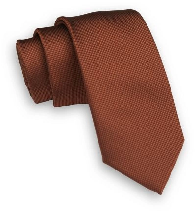 Brązowy Krawat -Angelo di Monti- 6 cm, Męski, Karmelowy, Jednokolorowy