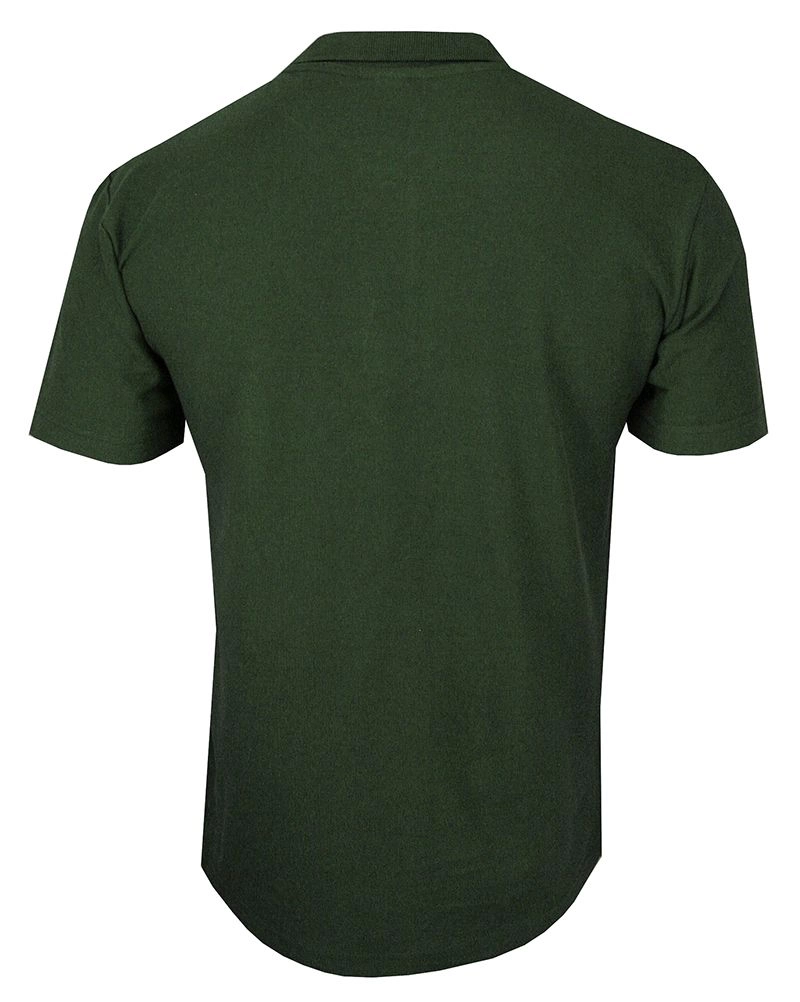 Butelkowa Zielona Bawełniana Koszulka POLO -STEDMAN- Męska, Krótki Rękaw, z Kołnierzykiem, Casualowa