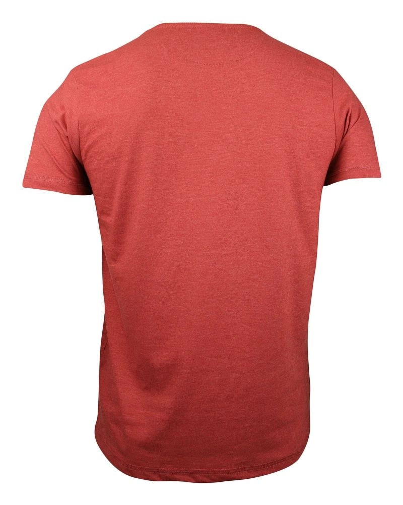 Ceglasty T-Shirt (Koszulka) z Kieszonką, Bez Nadruku - Brave Soul, Męski, Pomarańczowy