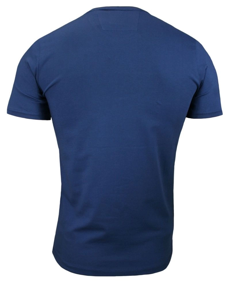 Ciemna Niebieska Męska Koszulka (T-shirt ) z Nadrukiem, Krótki Rękaw, EXPLORES FOR STYLE