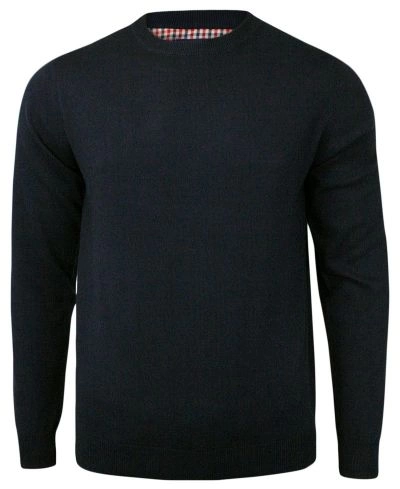 Sweter Granatowy Elegancki Bawełniany (U-neck) - Klasyczny, Męski