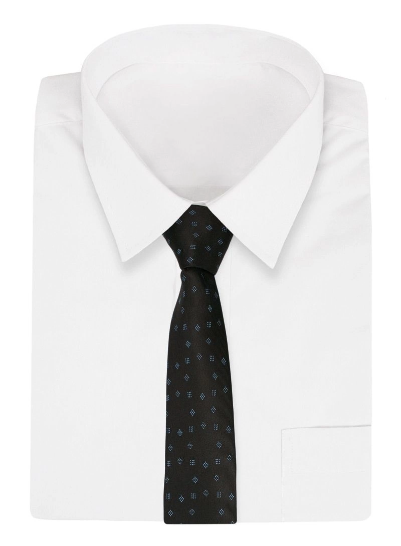 Ciemny Brązowy Elegancki Krawat -Angelo di Monti- 6 cm, Męski, w Figury Geometryczne