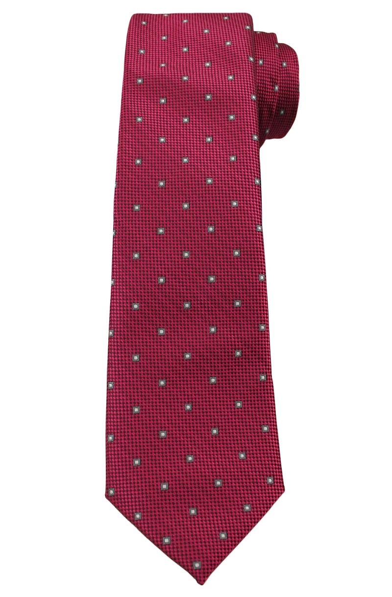 Ciemny Czerwony Elegancki Krawat -Angelo di Monti- 6 cm, Męski, Wzór Geometryczny
