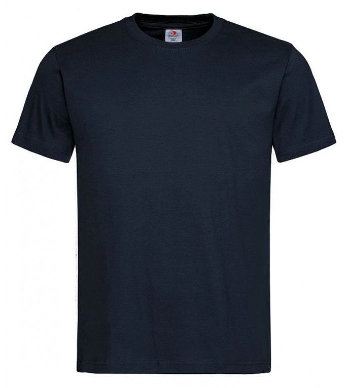 Ciemny Granatowy Bawełniany T-Shirt Męski Bez Nadruku STEDMAN Koszulka, Krótki Rękaw, Basic, U-neck
