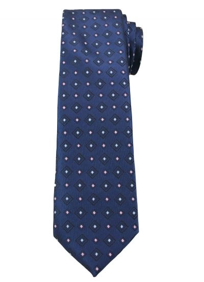 Ciemny Granatowy Elegancki Krawat -Angelo di Monti- 6 cm, Męski, Wzór Geometryczny