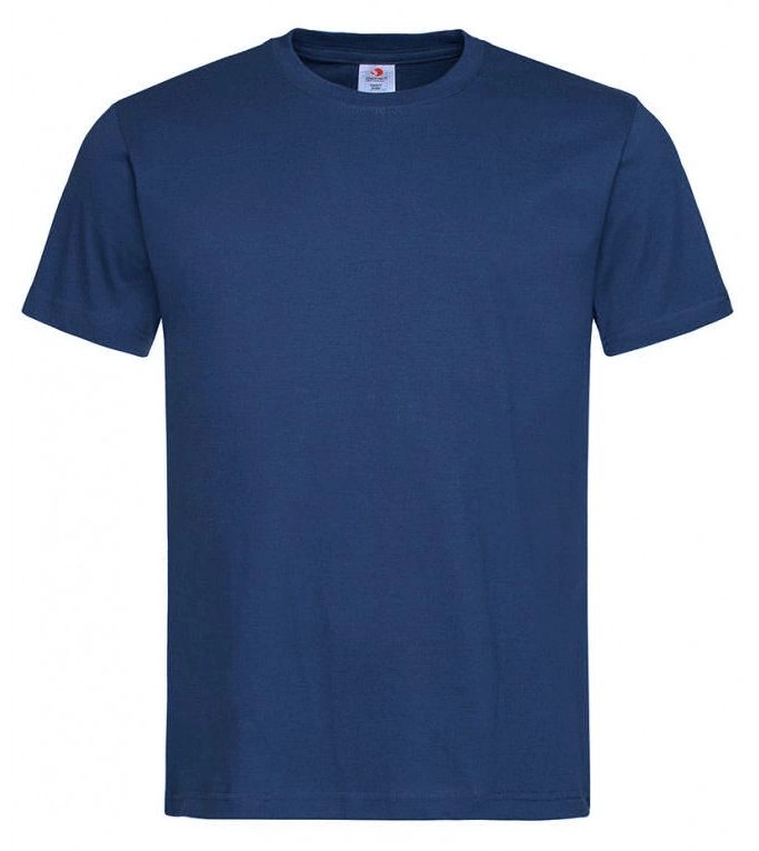 Ciemny Niebieski Bawełniany T-Shirt Męski Bez Nadruku -STEDMAN Koszulka, Krótki Rękaw, Basic, U-neck