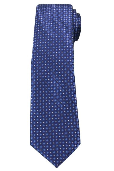Ciemny Niebieski Elegancki Krawat -Angelo di Monti- 6 cm, Męski, Wzór Geometryczny