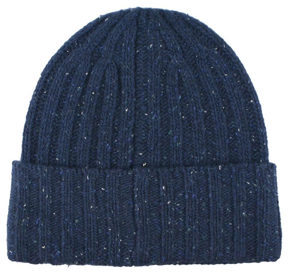 Ciepła, Wełnina Czapka (Beanie) - V. Fraas - Niebieski Melanż