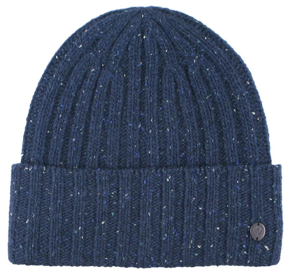 Ciepła, Wełnina Czapka (Beanie) - V. Fraas - Niebieski Melanż