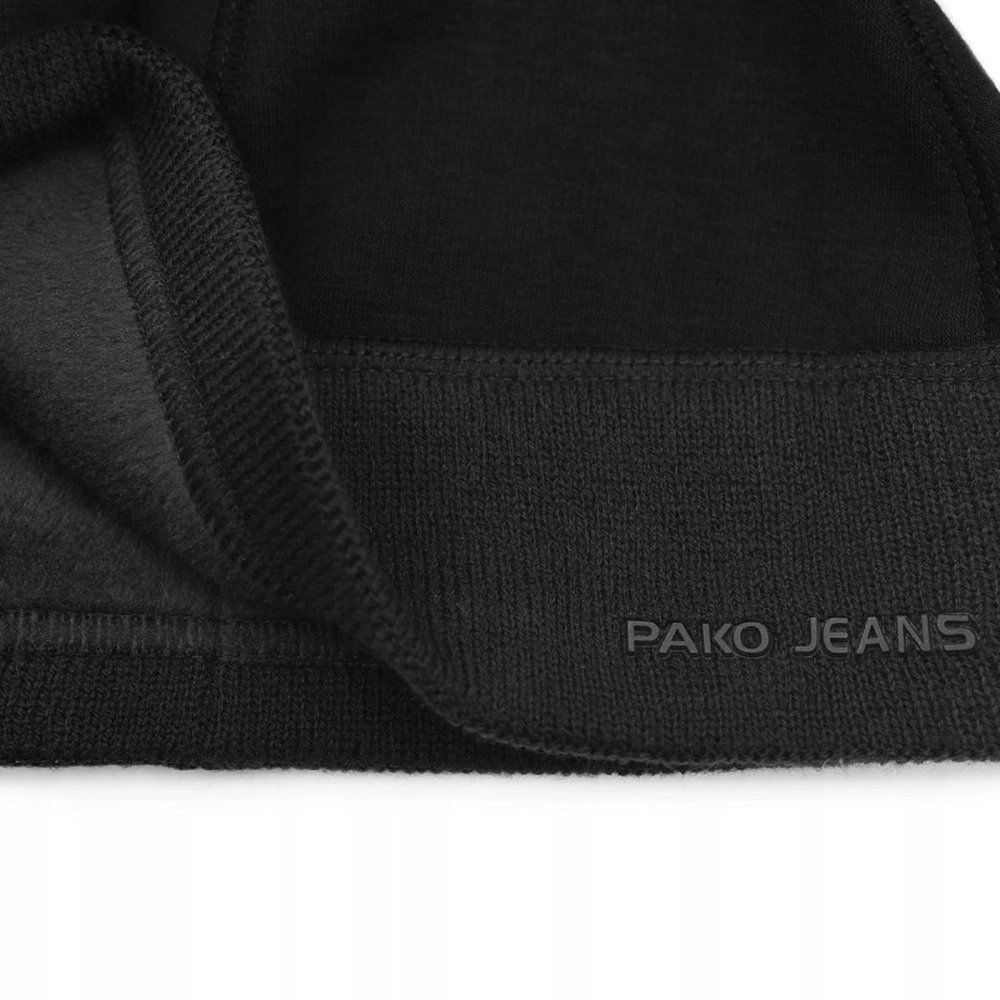 Ciepła, Zimowa Czapka - Podszyta Polarem - Pako Jeans - Czarna