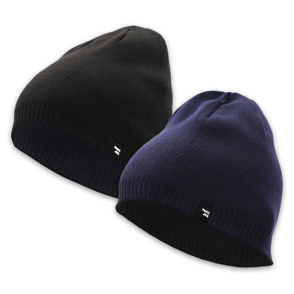 Czapka Dwustronna, Czarno-Granatowa Ciepła, Jesienno-Zimowa, Beanie -Pako Jeans