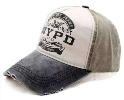 Czapka z Daszkiem, Brązowo-Granatowa, NYPD, New York, Wiosenno-Letnia, z Regulacją Rozmiaru