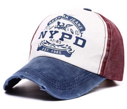 Czapka z Daszkiem, Czerwono-Granatowa, NYPD, New York, Retro Vintage