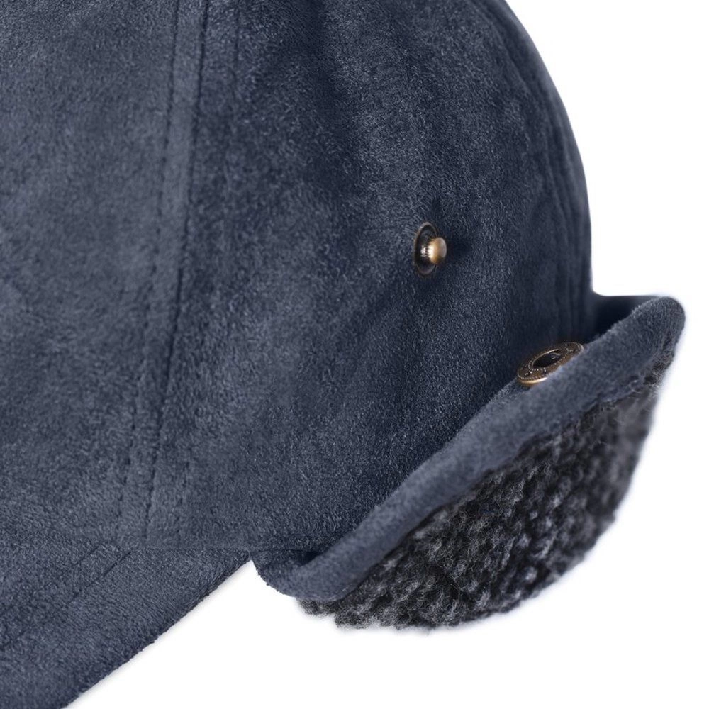 Czapka z Daszkiem (Ocieplana), Nauszniki - Pako Jeans- Ciemny Popiel