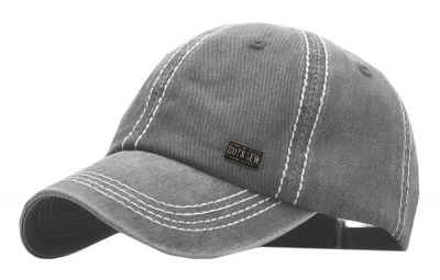 Czapka z Daszkiem, Szara z Przeszyciami, Fastryga, Letnia, 100% BAWEŁNA, Przewiewna -Pako Jeans
