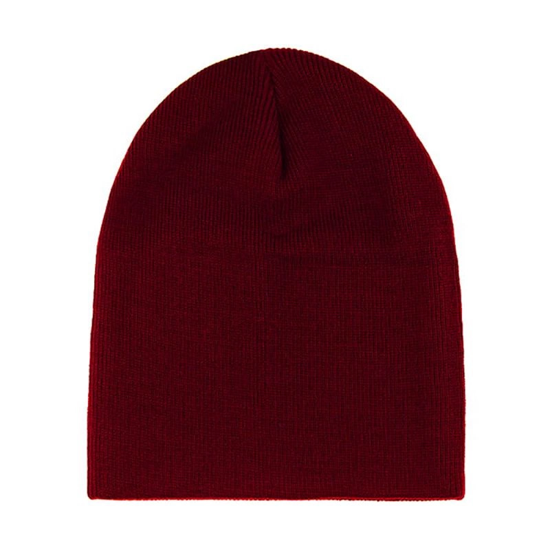 Czapka Zimowa Ciemna Czerwona Beanie, Męska -EM Men's Accessories- Jednokolorowa