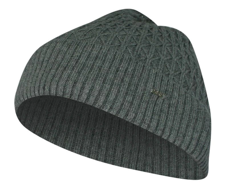 Czapka Zimowa, Elegancka Beanie, Szary, Wełniana, Klasyczna, Premium