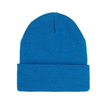 Czapka Zimowa Morska, Turkusowa, Beanie, Odwijana, Męska -EM Men's Accessories- Jednokolorowa