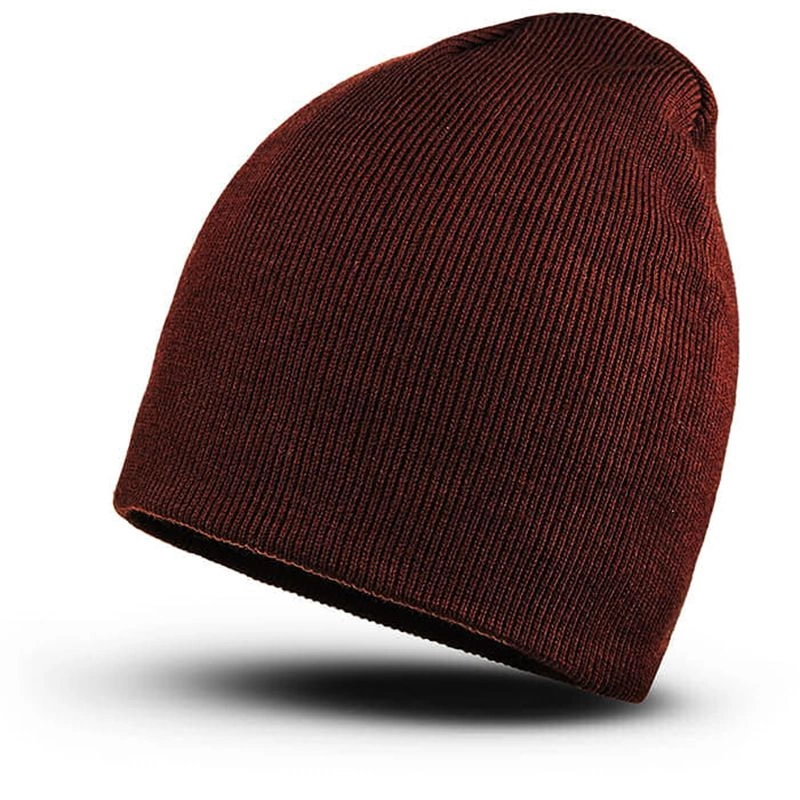 Czapka Zimowa Ruda, Ceglasta, Beanie, Męska -EM Men's Accessories- Jednokolorowa