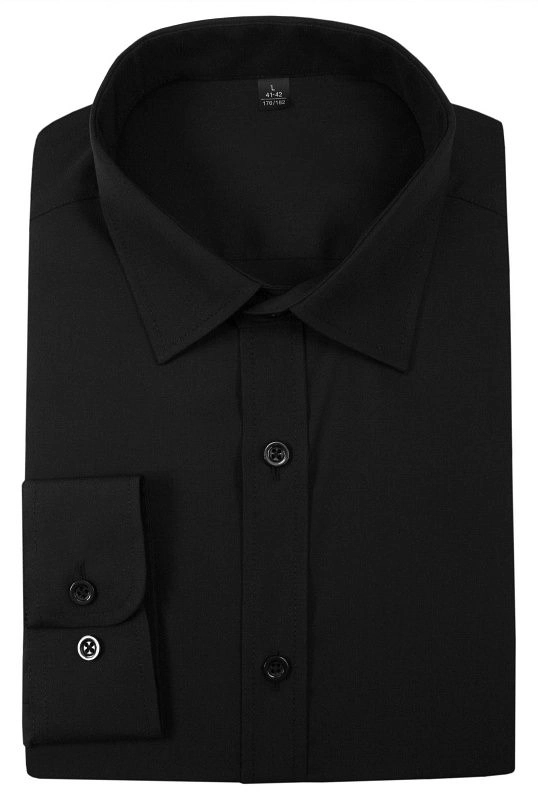 Czarna Elegancka Koszula -GRZEGORZ MODA MĘSKA- z Długim Rękawem, Krój Klasyczny