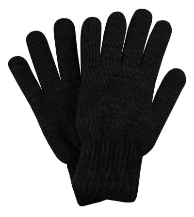 Czarne Męskie Rękawiczki ze Ściągaczem -Pako Jeans- Jesienno-Zimowe, Ciepłe, Dwuwarstwowe