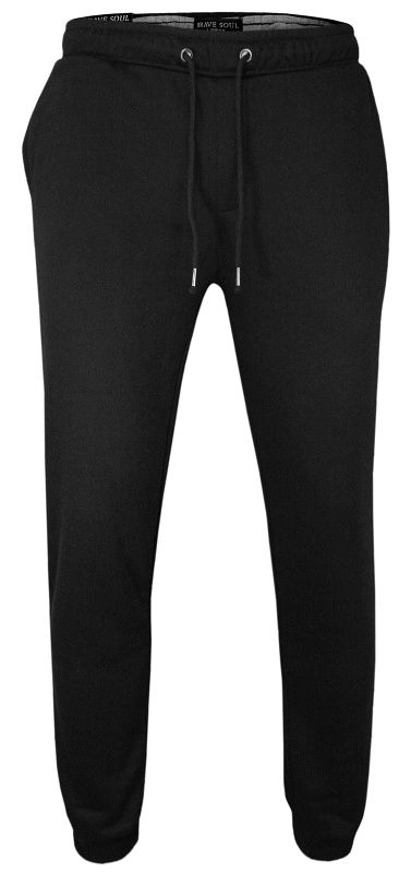 Czarne Sportowe Męskie Spodnie Dresowe -Brave Soul- ze Ściągaczami, Regular Fit