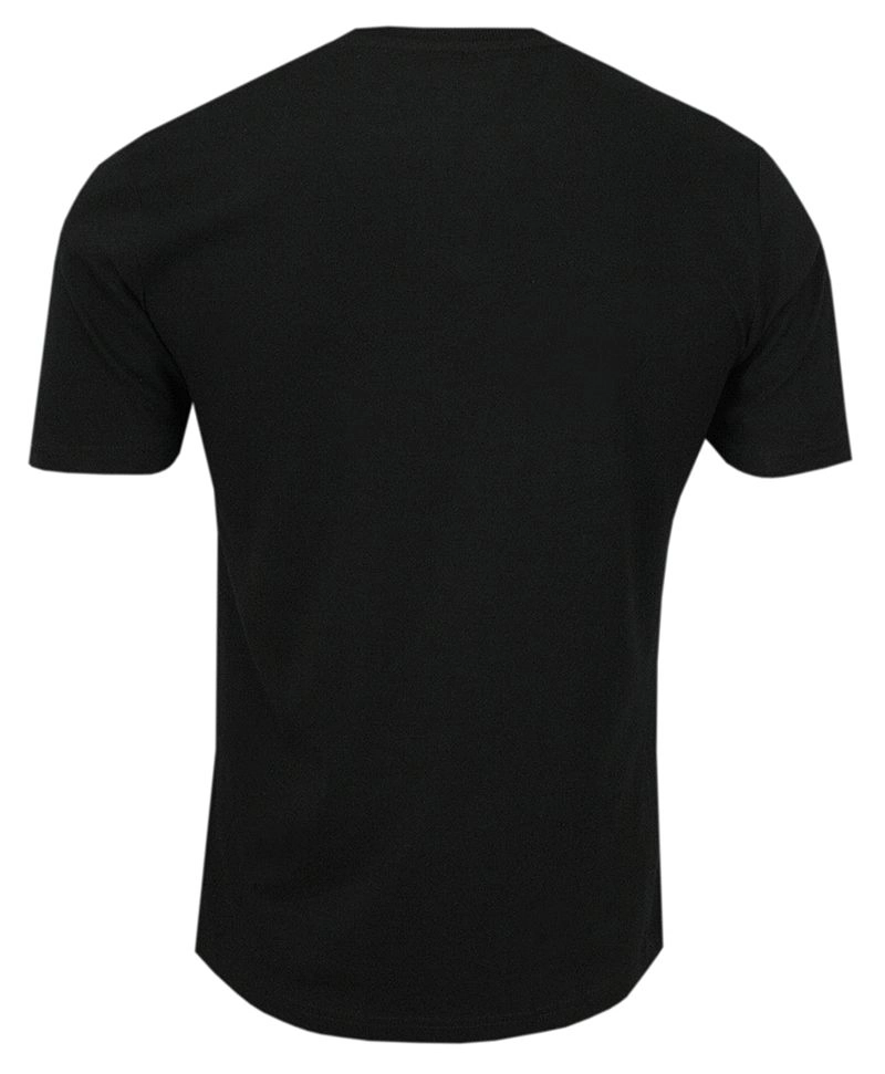 Czarny Bawełniany T-Shirt -PAKO JEANS- Męski, Krótki Rękaw, Dekolt w Serek z Guzikami, BASIC