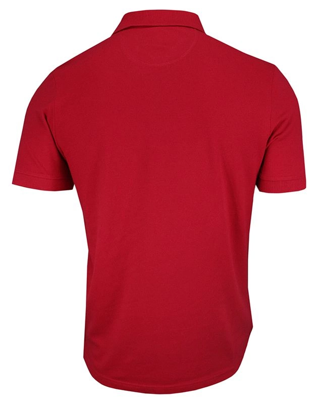 Czerwona Bawełniana Koszulka POLO -Adriano Guinari- Męska, Krótki Rękaw, z Kołnierzykiem, Casualowa