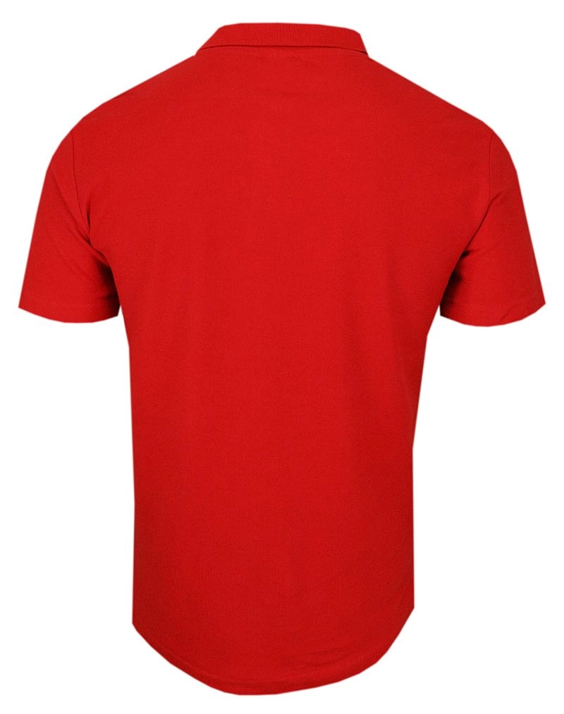 Czerwona Bawełniana Koszulka POLO -STEDMAN- Męska, Krótki Rękaw, z Kołnierzykiem, Casualowa
