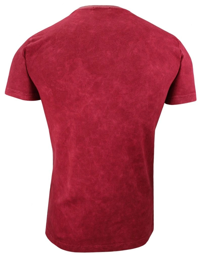 Czerwona Męska Koszulka (T-shirt ) z Nadrukiem, Krótki Rękaw, Melanż